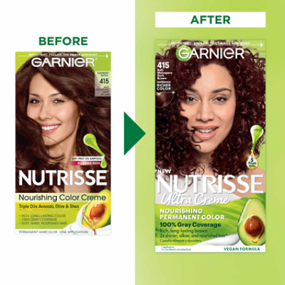 Garnier Nutrisse Nourishing Hair Color 415 Soft Mahogany Dark Brown Kit - Each - Image 3