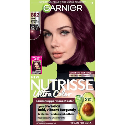 Garnier Nutrisse Ultra Nourishing Adult Hair Color Creme BR2 Dark Intense Burgundy Kit - Each