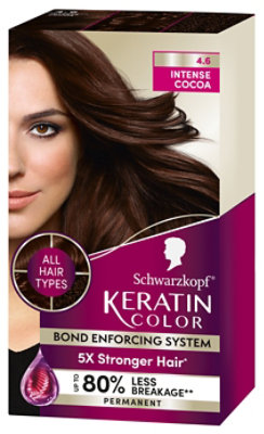 Schwarzkopf Keratin Color 4.6 Intense Cocoa Permanent Hair Color Cream - Each