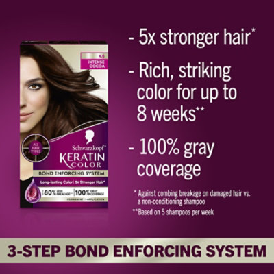 Schwarzkopf Keratin Color 4.6 Intense Cocoa Permanent Hair Color Cream - Each - Image 3