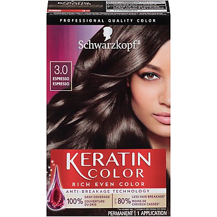 Schwarzkopf Keratin Color 3.0 Espresso Permanent Hair Color Cream - Each - Image 1