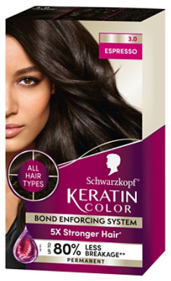 Schwarzkopf Keratin Color 3.0 Espresso Permanent Hair Color Cream - Each - Image 1