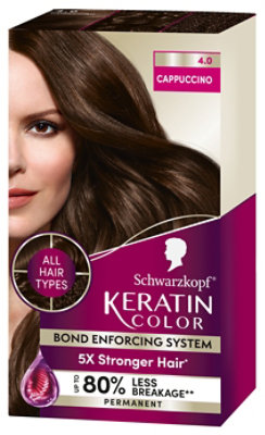 Schwarzkopf Keratin Color 4.0 Cappuccino Permanent Hair Color Cream - Each - Image 1