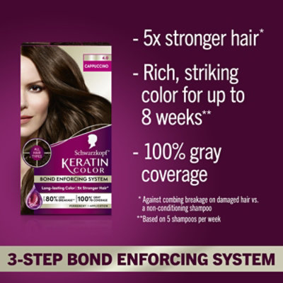 Schwarzkopf Keratin Color 4.0 Cappuccino Permanent Hair Color Cream - Each - Image 3