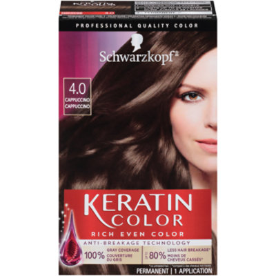 Schwarzkopf Keratin Color 4.0 Cappuccino Permanent Hair Color Cream - Each