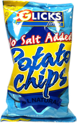 Glicks Potato Chips No Salt - 6 Oz