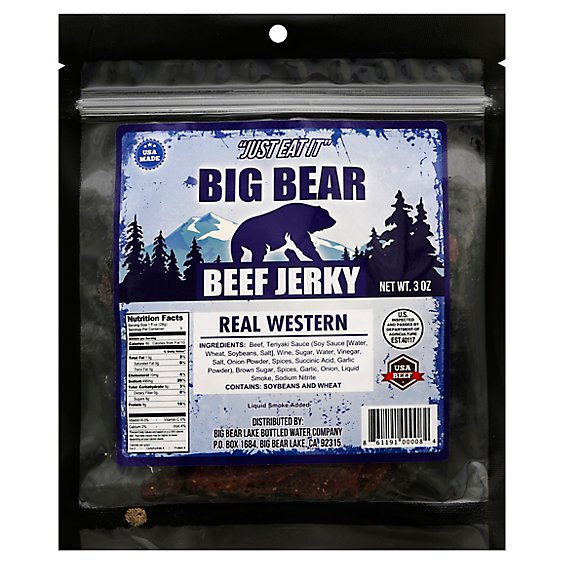BIG BEAR Beef Jerky Real Western - 3 Oz