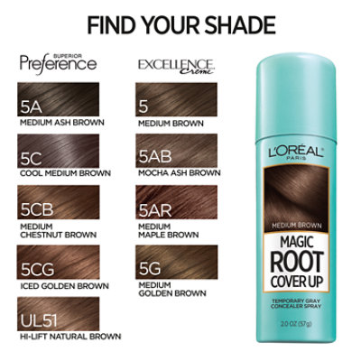 L'Oreal Paris Magic Root Cover Up Gray Concealer Spray Medium Brown - 2 Oz - Image 4