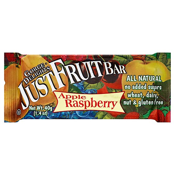 Gorge Delights Fruit Bar Just Apple Rspb - 40 Gram
