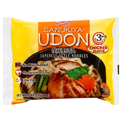 Shirakiku Sanukiya Udon Noodles Japanese Style Chicken Flavor Bag - 7.05 Oz