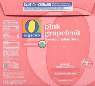 O Organics Organic Grapefruit Soda Italian Pink - Case - Image 6