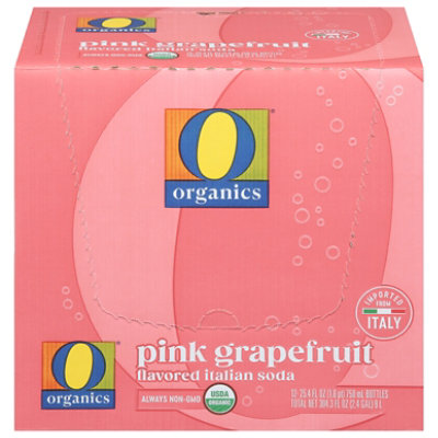 O Organics Grapefruit Soda Italian Pink - Case - Image 1