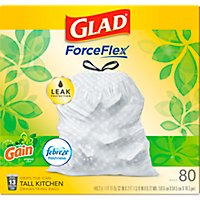 Glad Forceflex Gain Original With Febreze Tall Kitchen Drawstring Trash Bags 13 Gallon - 80 Count - Image 1