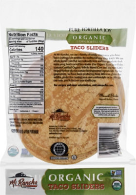 Mi Rancho Organic Tortilla Corn Taco Sliders Bag 18 Count - 9.37 Oz - Image 6