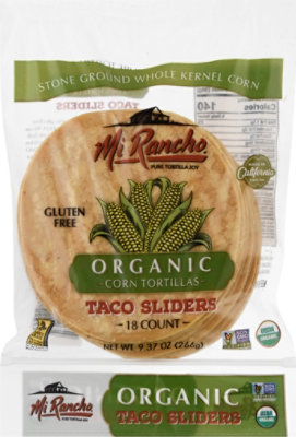 Mi Rancho Organic Tortilla Corn Taco Sliders Bag 18 Count - 9.37 Oz - Image 2