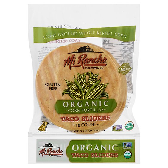 Mi Rancho Organic Tortilla Corn Taco Sliders Bag 18 Count - 9.37 Oz