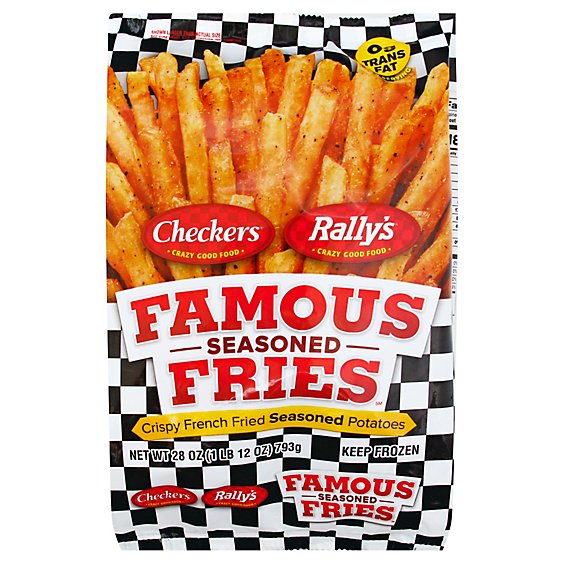 Checkers Rallys Famous Seasoned Fries Crispy French Fried Potatoes - 28 Oz