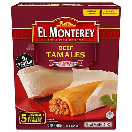 El Monterey Frozen Mexican Beef Tamales - 5 Count - Image 3