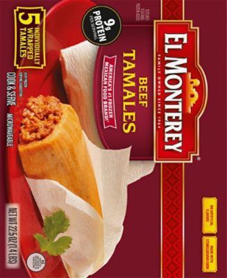 El Monterey Frozen Mexican Beef Tamales 5 Count - 22.5 Oz - Image 7