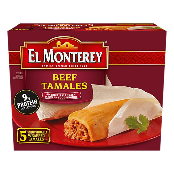 El Monterey Frozen Mexican Beef Tamales - 5 Count