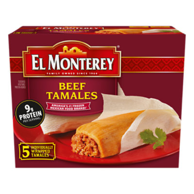 El Monterey Frozen Mexican Beef Tamales 5 Count - 22.5 Oz