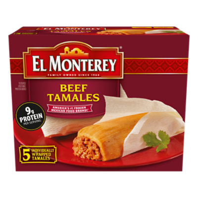 El Monterey Frozen Mexican Beef Tamales - 5 Count