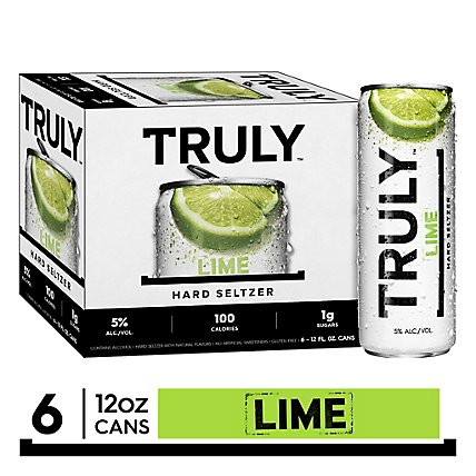 Truly Hard Seltzer Spiked & Sparkling Water Colima Lime 5% ABV Slim Cans - 6-12 Fl. Oz. - Image 1