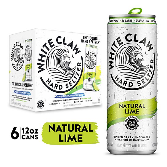 White Claw Beer Hard Seltzer Natural Lime - 6-12 Fl. Oz.