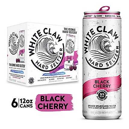White Claw Beer Hard Seltzer Black Cherry - 6-12 Fl. Oz. - Image 2