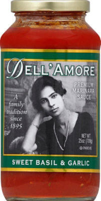 Dell Amore Marinara Sauce Sweet Basil & Garlic Jar - 25 Oz - Image 2