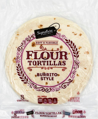 Signature SELECT Burrito Style Flour Tortillas 8 Count - 19.2 Oz - Image 2