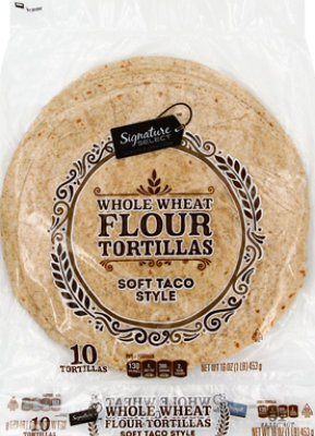 Signature SELECT Soft Taco Style Whole Wheat Flour Tortillas Bag 10 Count - 16 Oz - Image 2