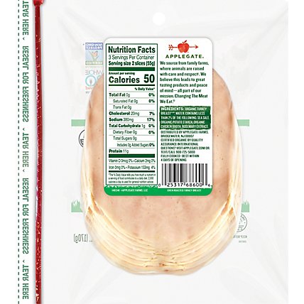 Applegate Organic Oven Roasted Turkey Breast - 6 Oz - Image 6