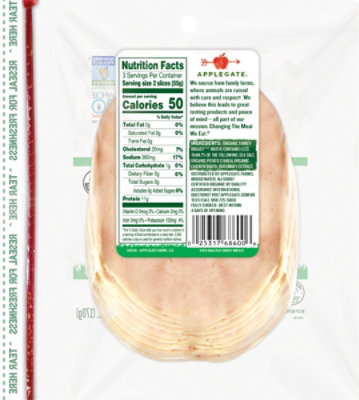 Applegate Organic Oven Roasted Turkey Breast - 6 Oz - Image 7