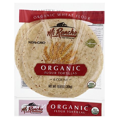 Mi Rancho Organic Tortilla Flour Small Bag 6 Count - 10.8 Oz