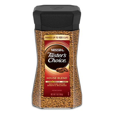 NESCAFE Tasters Choice Coffee Instant House Blend Jar  - 7 Oz - Image 1