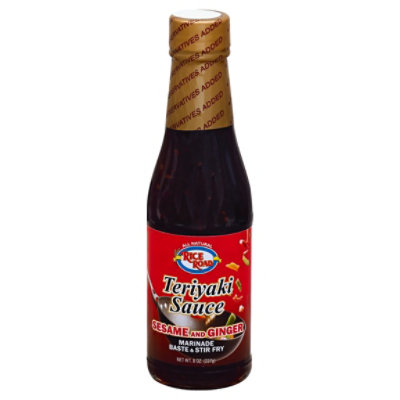 Rice Road Marinade Baste & Stir Fry Sauce Teriyaki Sesame And Ginger Bottle - 8 Oz