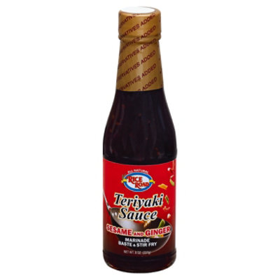 Rice Road Marinade Baste & Stir Fry Sauce Teriyaki Sesame And Ginger Bottle - 8 Oz