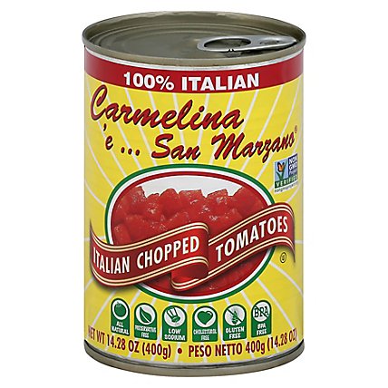 Carmelina e San Marzano Italian Chopped Tomatoes - 14.28 Oz - Image 1