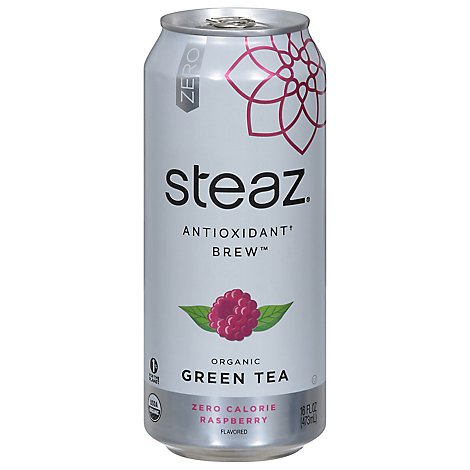 steaz Iced Tea Zero Calorie Raspberry - 16 Fl. Oz.