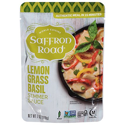 Saffron Road Simmer Sauce Halal Lemongrass Basil Mild Heat - 7 Oz - Image 1
