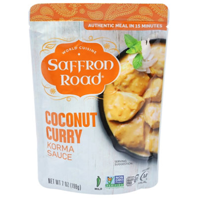 Saffron Road Coconut Curry Korma Gluten Free Indian Simmer Sauce - 7 Oz