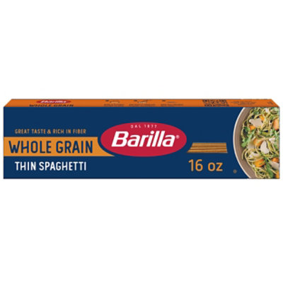 Barilla Pasta Spaghetti Thin Whole Grain Box - 16 Oz