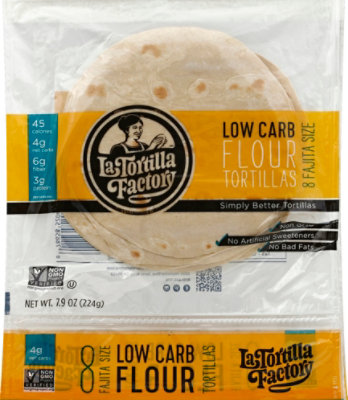 La Tortilla Factory Tortillas Flour Low Carb Bag 8 Count - 7.9 Oz - Image 2