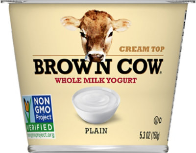 Brown Cow Cream Top Yogurt Whole Milk Plain - 5.3 Oz - Image 2