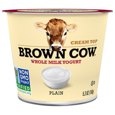 Brown Cow Cream Top Yogurt Whole Milk Plain - 5.3 Oz