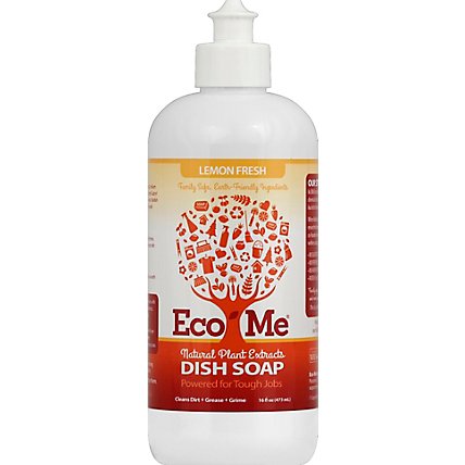 Eco Me Dish Soap Liquid Lemon Fresh Bottle - 16 Fl. Oz. - Image 2
