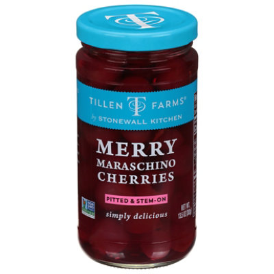 Tillen Farms Cherries Merry Maraschino Stem On - 13.5 Oz