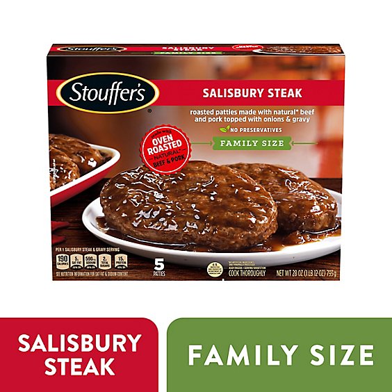 Stouffer's Family Size Salisbury Steak Frozen Meal - 28 Oz