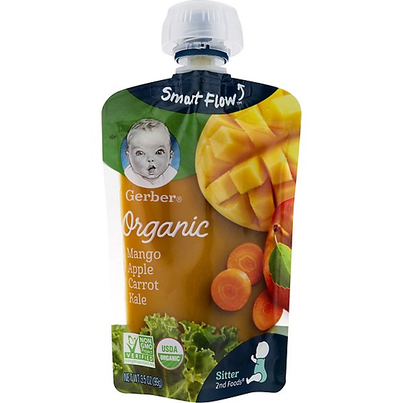 Gerber 2nd Foods Organic Mango Apple Carrot Kale Baby Food Pouch - 3.5 Oz